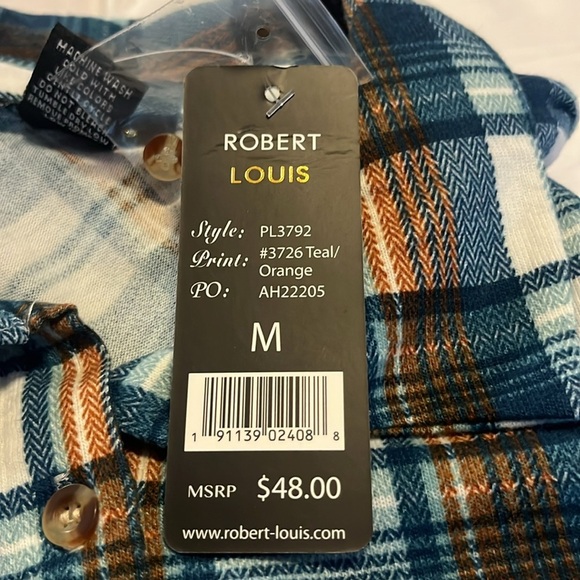 Blue and Brown Button Down Shirt with Classic Plaid Design - Picture 8 of 8